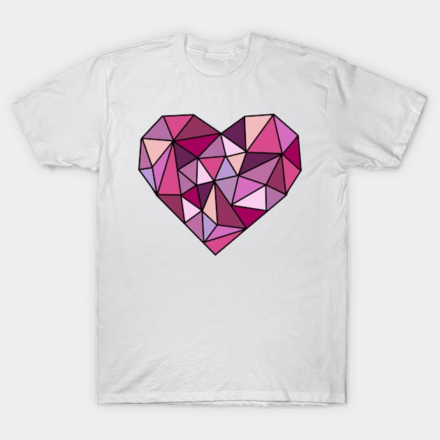 Pink Crystal Heart T-Shirt by UnseenGhost